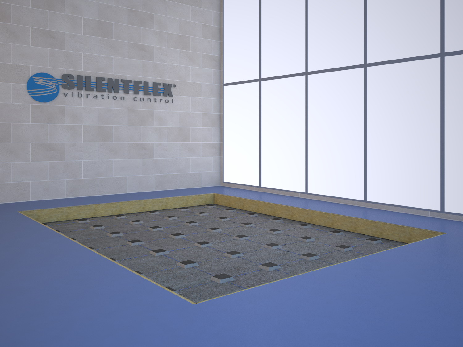 anti vibration floating slab step 3